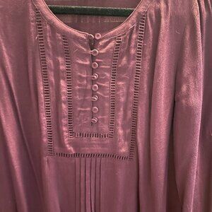 J Jill Burgundy Extra Small Long Sleeve Blouse